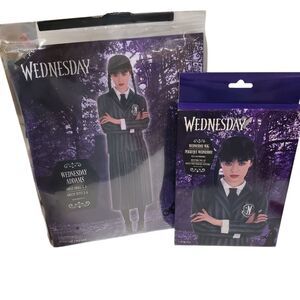 Wednesday Addams Costume Adult Size Medium Cosplay Dress, Blazer & Wig Set New